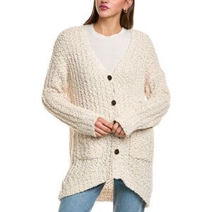 Jak Womens  Crewneck Cardigan, Ivory